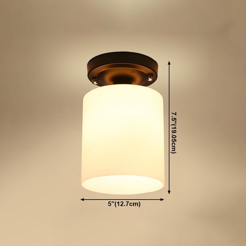 Éclairage de plafond classique de salle à manger de lumière de bâti de plafond en verre à tête unique