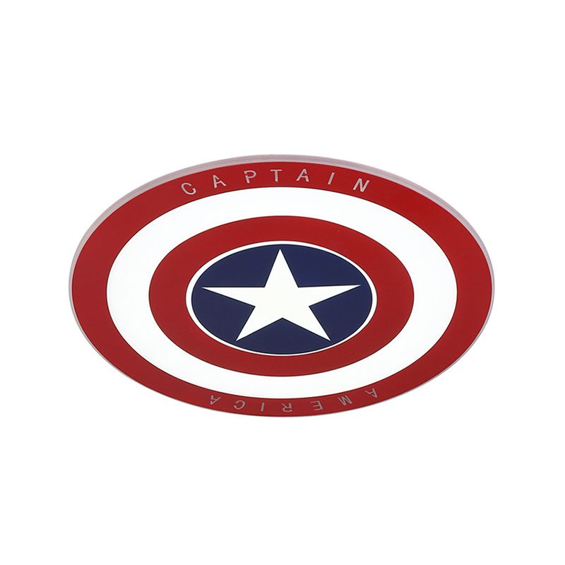 Acrilico Circolare LED Tetto Fissaggio con Star American Flush Mount Light in Blue e Red per Ragazzi Bedroom