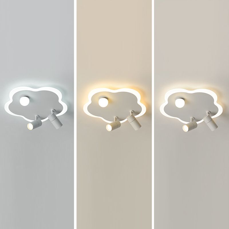 Contemporary Flower-Shaped LED Flush Mount Ceiling Lights White Acrylic Ceiling Mounted Fixture