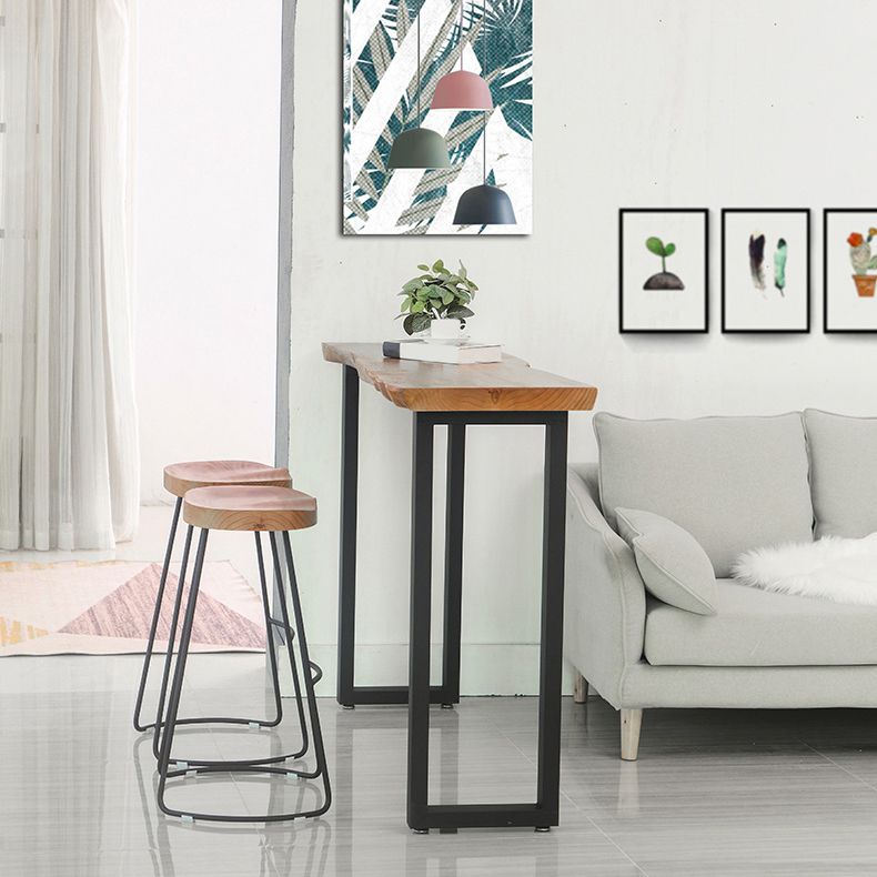 Industrial Solid Wood Counter Set 1/2/3 Pieces Living Room Bar Stool and Table Set