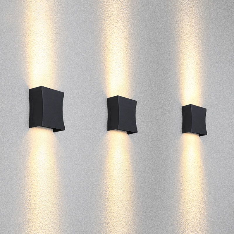 Luz de pared de pared de aluminio al aire libre moderna LED de pared de 2 luces LED de 2 luces