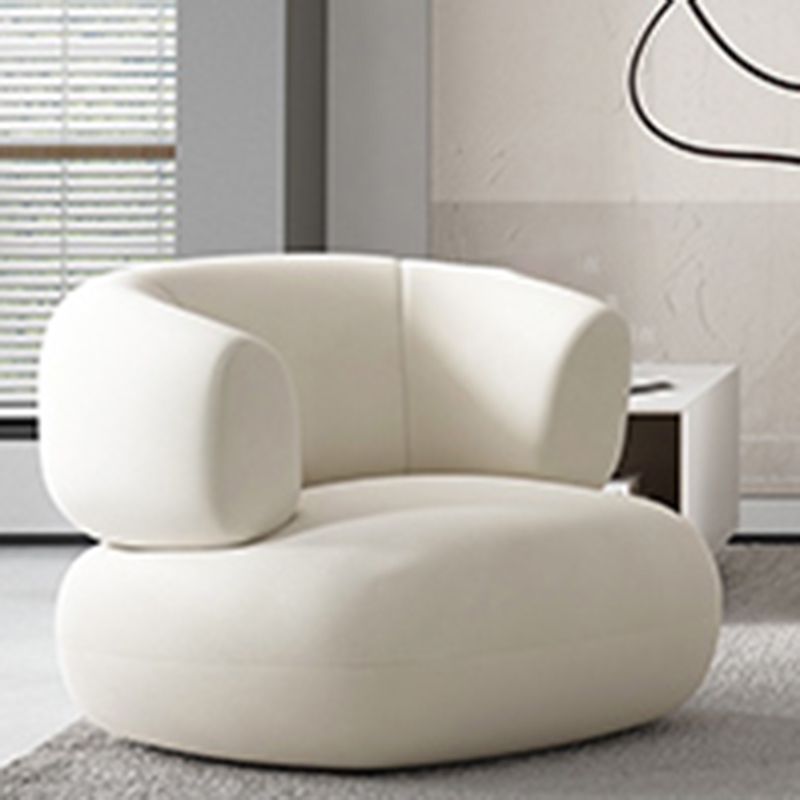 Scandinavian Fabric White Cushions Tuxedo Arm Living Room Settee