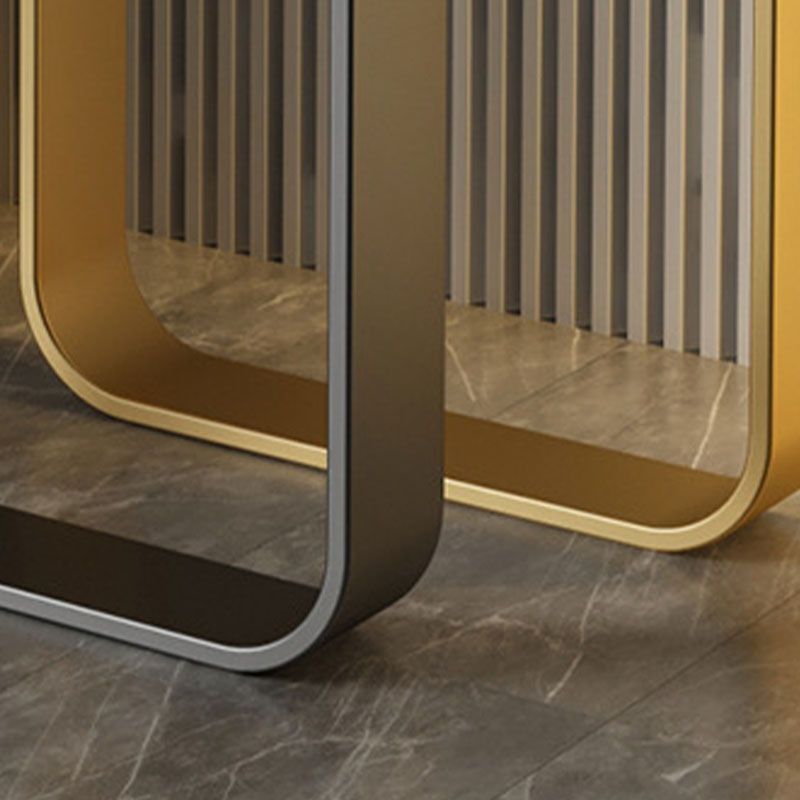 Glam Rectangle Console Table Stain Resistant Stone Console Sofa Table for Hall