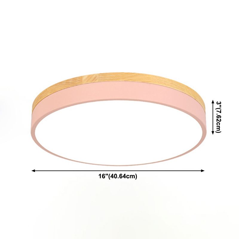 Plafonnier encastré à 1 lumière à abat-jour rond, de style simple et moderne