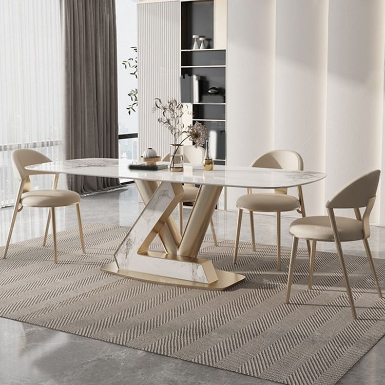 Nordic 1/4/5/7/9 Pieces Rectangle Dining Set Sintered Stone Top Dinette Table Set