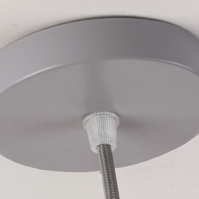 Glass Ball Pendant Light Macaron Style 1-Light Hanging Light with Cage