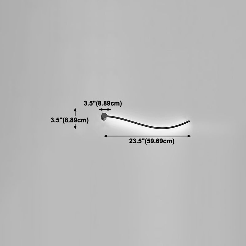 Metal Linear Wall Mounted Lamps Modern Style 1 Light Wall Lighting Fixtures