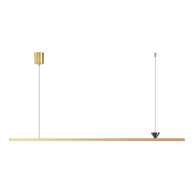 Linear Shape Island Pendant Contemporary Style Metal Single Light Hanging Island Light