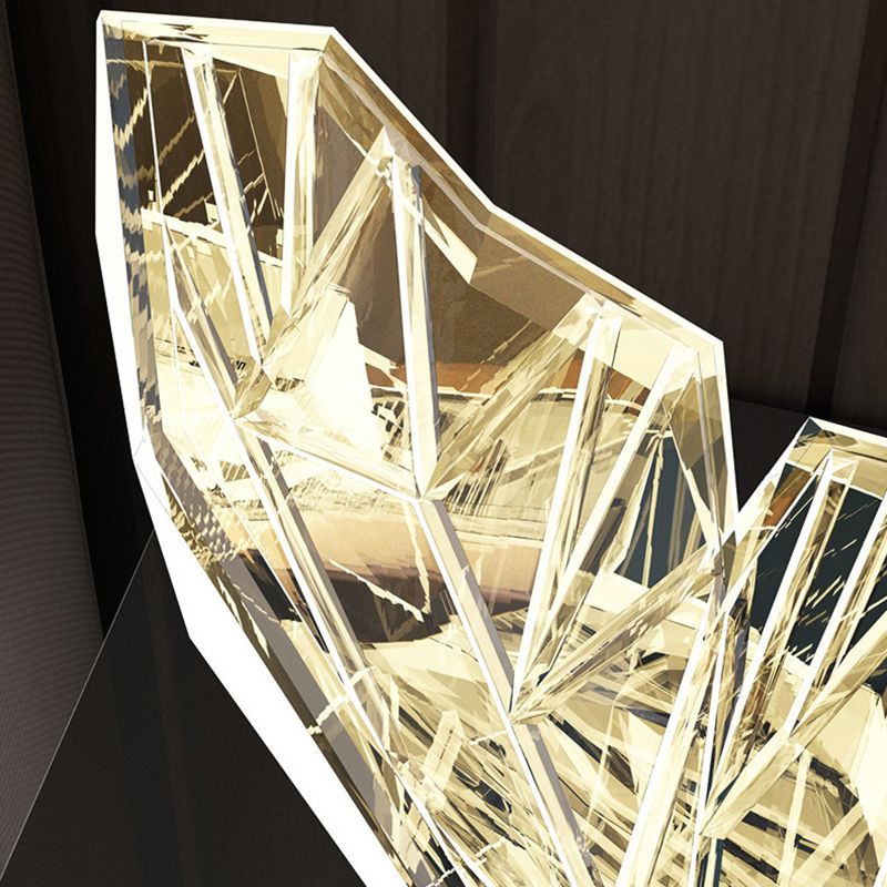 Gold Modern Metal Wall Sconce Butterfly Shape Wall Light with Glass Shade for Living Room