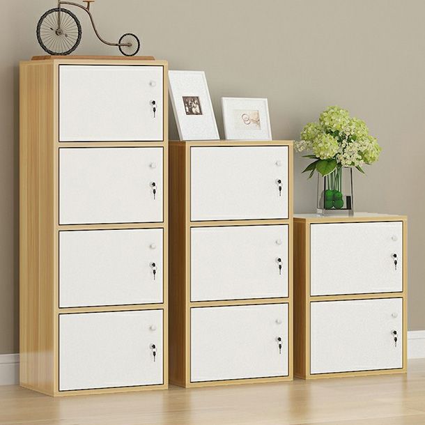 Light Wood Finish Non-Hanging Armoire Modern Storage Cabinet for Home