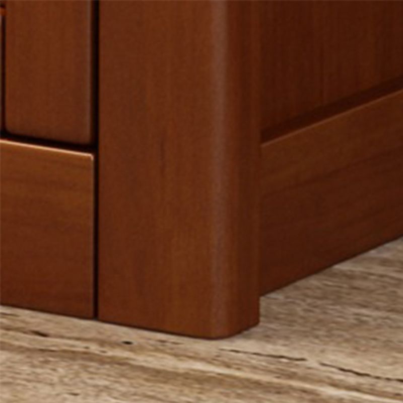Modern Wood Accent Cabinet Grooves Standard Cabinet with Drawer