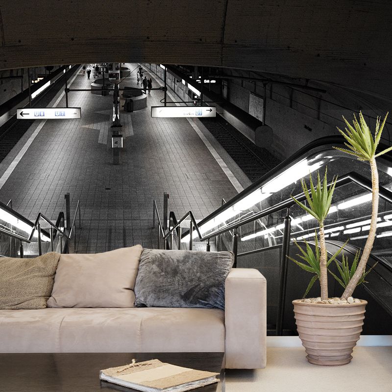 Photography Style Stairs Mural Decal Modern Mildew Resistant for Living Room