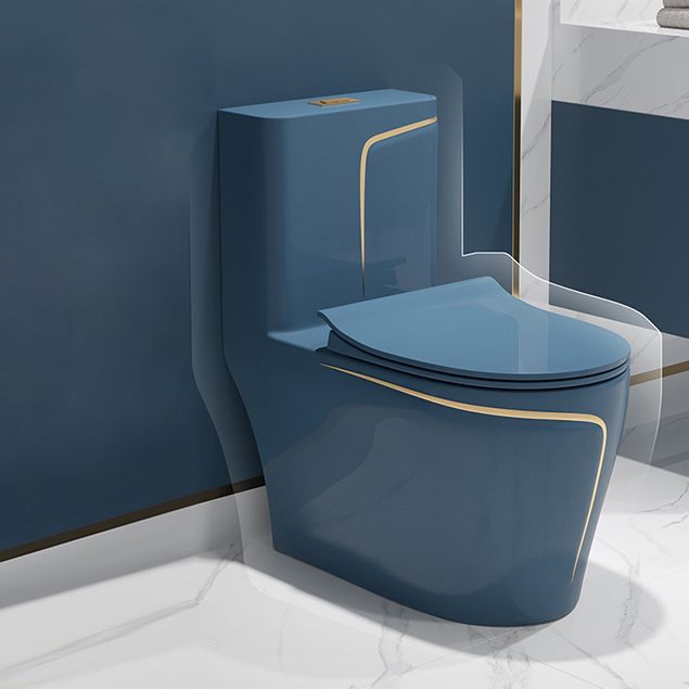 One-Piece Flush Toilet Floor Mount Traditional Toilet with Slow Close Seat