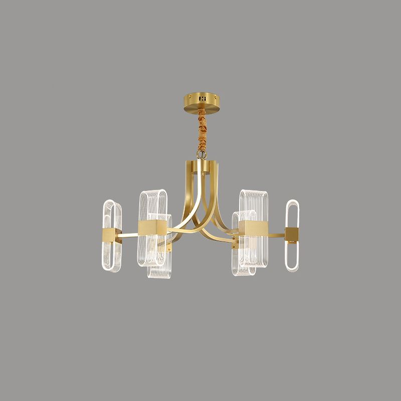 Gold Metal Hanging Pendant Lights Contemporary Sputnik Hanging Lamps for Living Room