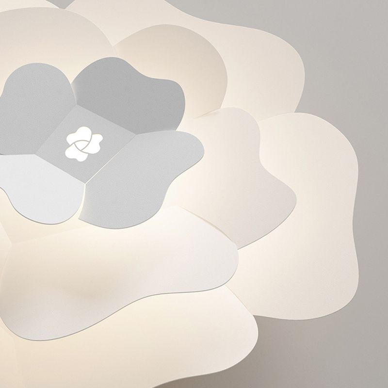 Modernism Flush Mount Flower-Shaped Ceiling Mounted Fixture in White for Bedroom