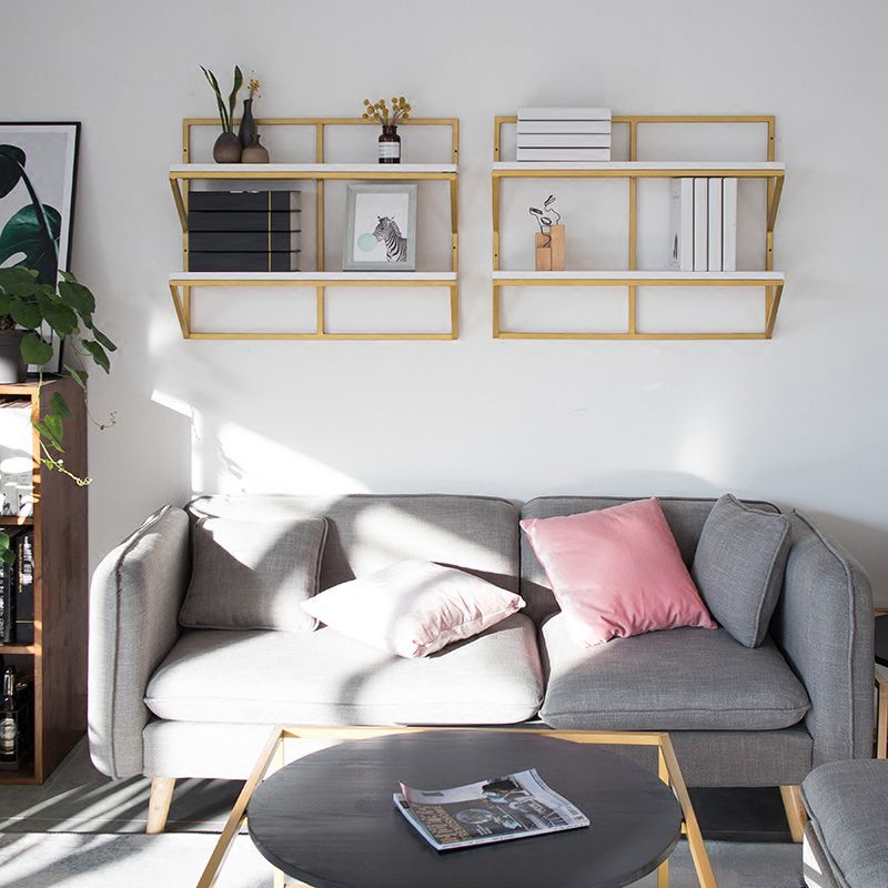 Glam Wall Murded Bibliothèque Verre en fer et étagère de pin étagère