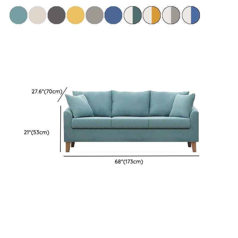 68.1" Wide Slipcovered Linen Sofa 3-Seater Loose Back Square Arm Sofa