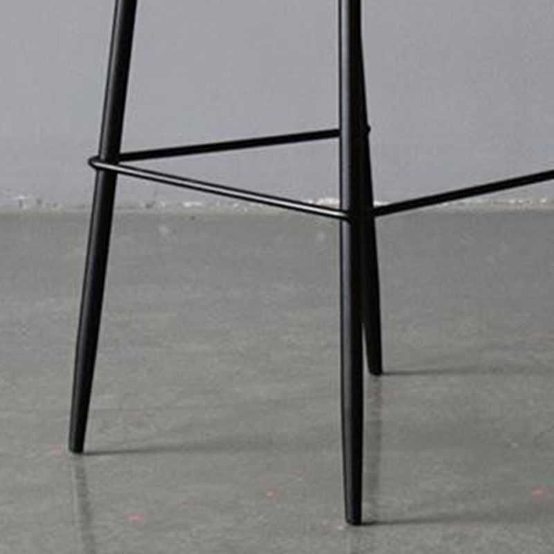 Industrial Faux Leather Bar Stool Patio Bar Stool with Metal Legs