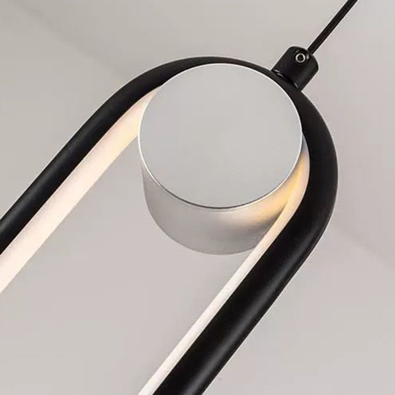 Minimalism Metal LED Hanging Ceiling Light 1-Light Linear Ceiling Pendant Light