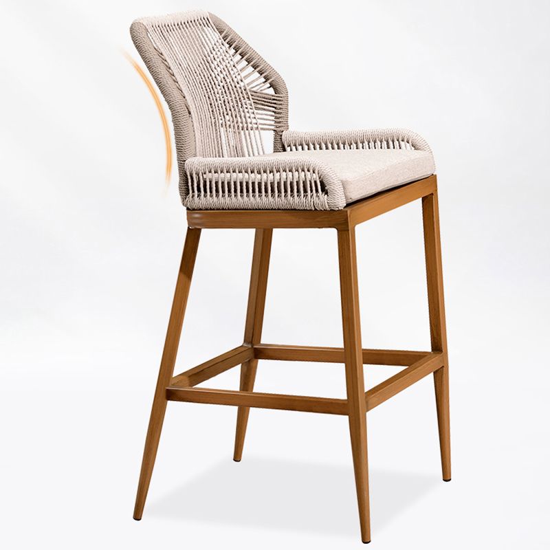 Tropical Patio Dining Side Chair Armless Rattan Outdoors Dining Chairs