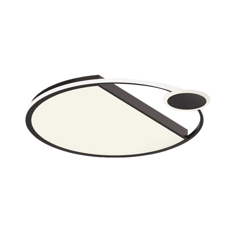 Simplicity LED Flushmount Lighting Black/Gold Rounded Thin Flush Mount Ceiling Light with Acrylic Shade for Bedroom