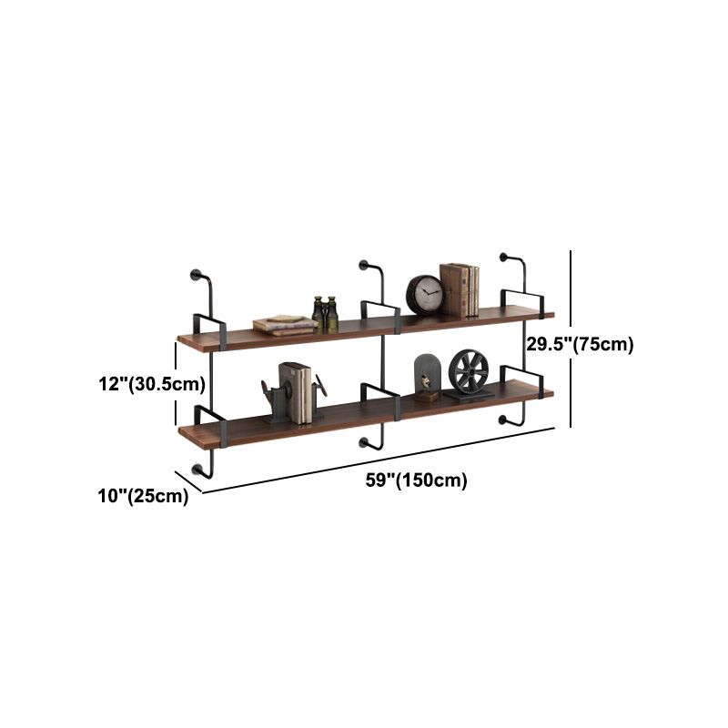 Metal Bookshelf Industrial Style Wall Mounted Bookcase for Home Office