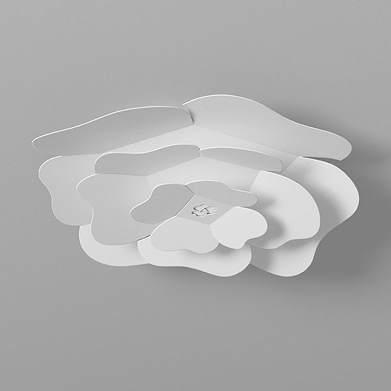 Modernism Flush Mount Flower-Shaped Ceiling Mounted Fixture in White for Bedroom