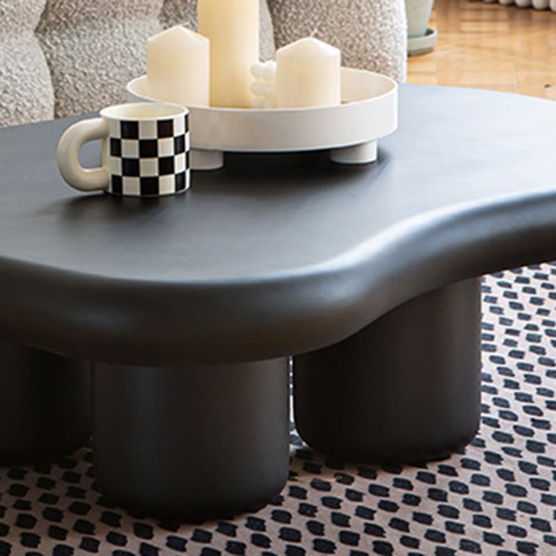 Scandinavian Free Form Solid Wood Coffee Table 11.8"H 4 Legs Cocktail Table