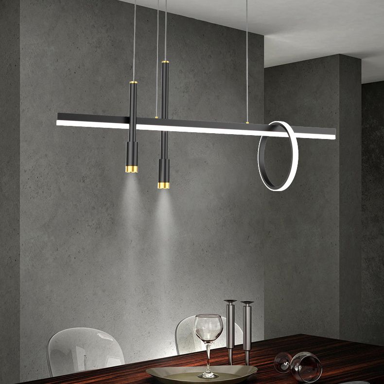 4-Lights Modern Style Island Pendants Metal Pendant Lights for Dining Room