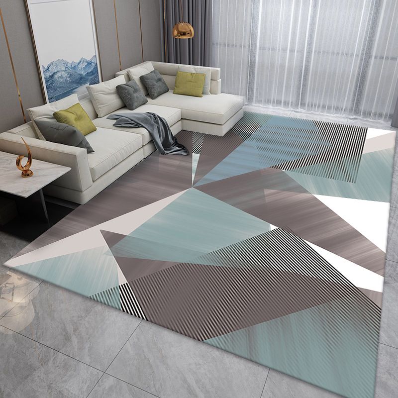Tapis géométrique du tapis moderne de la Marine Tapis lavable pour le salon