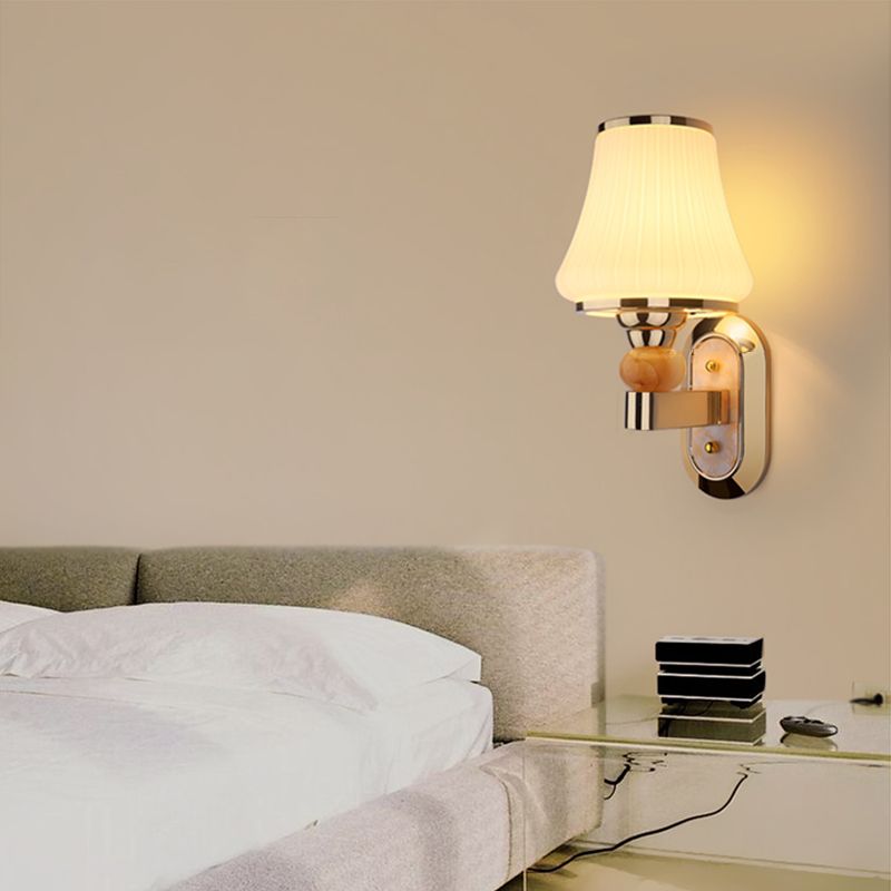 Geometric Shade Glass Wall Sconce Modern Style Multi Lights Wall Mounted Light in Gold