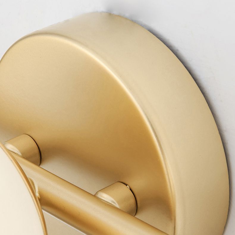 Modern Metal Wall Sconce Ball Shape Wall Light with Glass Shade for Bedroom in Gold