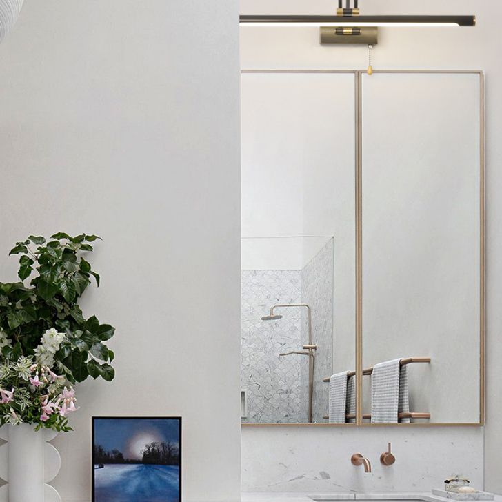 Mitte des Jahrhunderts moderne verstellbare Badezimmer Eitelkeitslicht Kupfer 1 Leichte Wand montierte Waschtischlichter