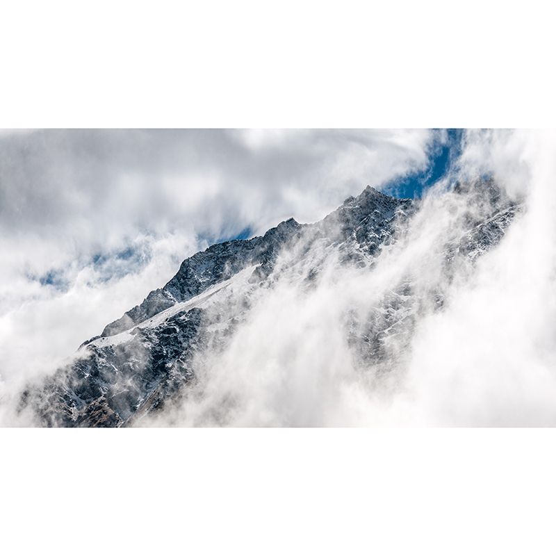 Customized Moisture Resistant Mural Wallpaper Decal Mountain Wall Decor in Soft Color