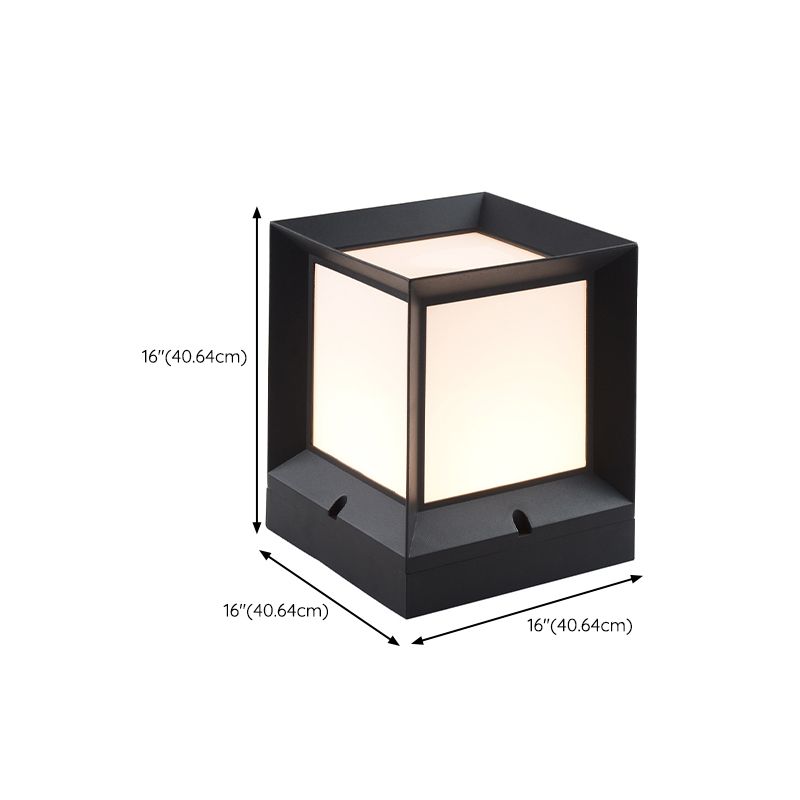 Rectangle Shape Pillar Lamp Metal Waterproof Outdoor Light for Garden