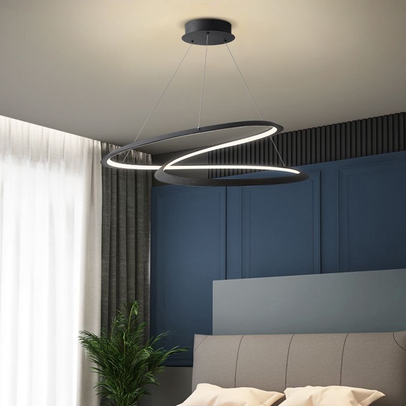 Contemporary Waving Chandelier Lights Metal 1 Light Chandelier Pendant Light