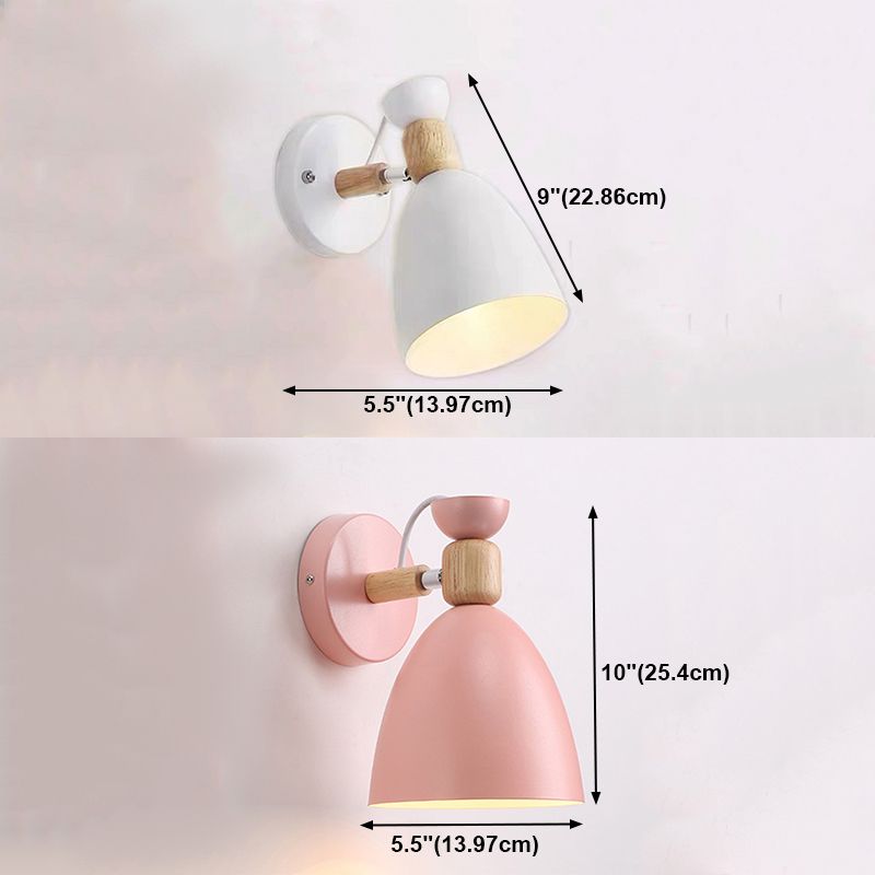 Geometric Metal Wall Sconce Modern Nordic Macaron 1 Light Wall Mounted Light
