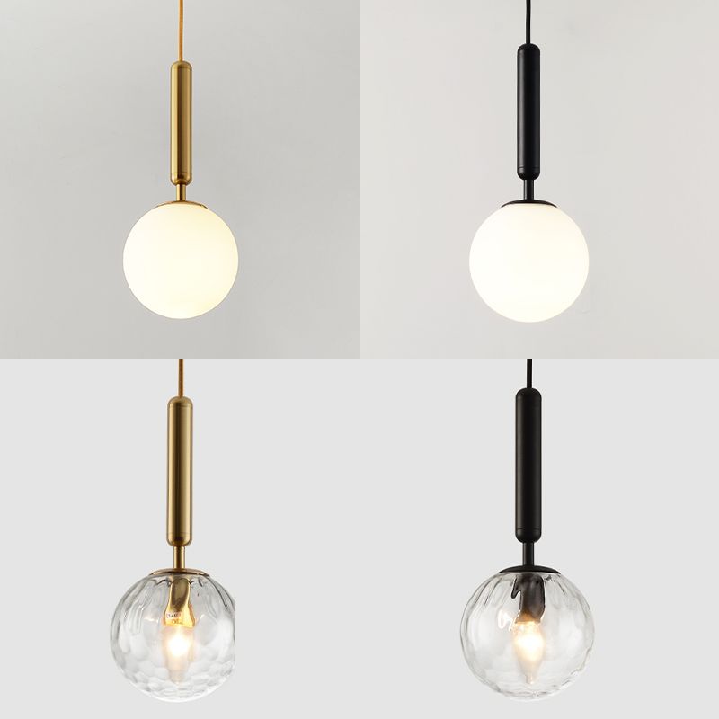 Mitte des Jahrhunderts Design Globe Hanging Lamp Glass Schatten 1 Licht Anhänger Licht für Schlafzimmer