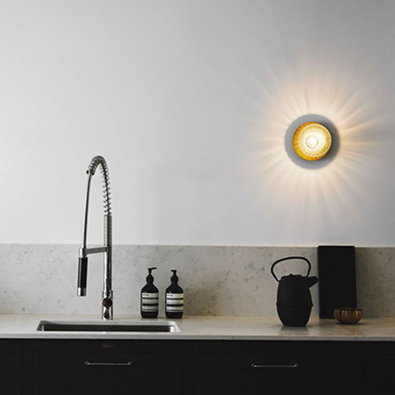 Traditional Globe Bath Sconce Iron & Glass Bathroom Vanity Lighting in Black / Gold