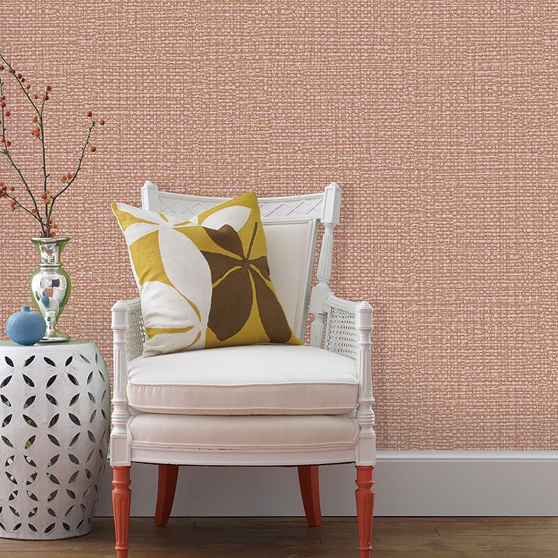 Water-Resistant Linen Surface Wallpaper Roll Non-Woven Fabric Simple Wall Decor for Bedroom