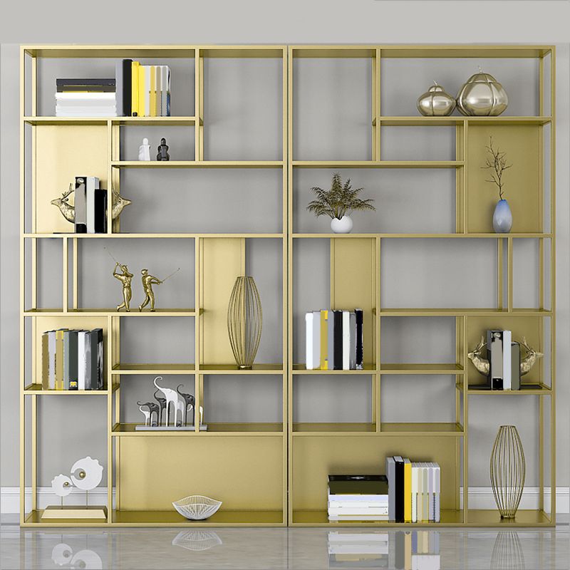 Metal Etagere Vertical Shelf Bookcase Bedroom Open Book Shelf with Shelves
