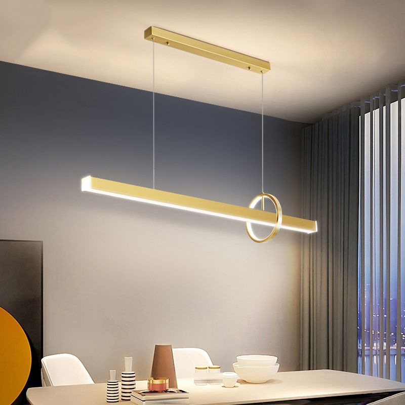 Lineare Form Island Lichter zeitgenössischer Stil Metal 2 Light Island Lighting