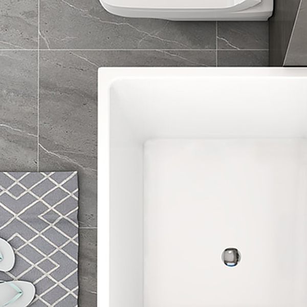 Back to Wall Rectangular Bathtub Antique Finish Soaking Bath Tub (Faucet not Included)