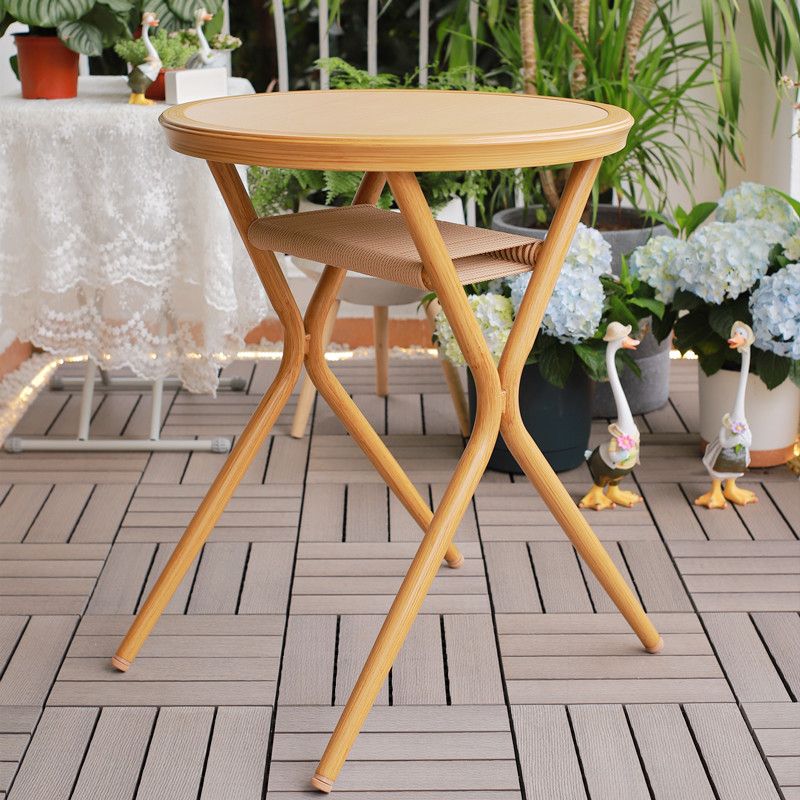 Boho Style Bistro Set 3 Pcs Glass Top Metal Frame Bistro Set