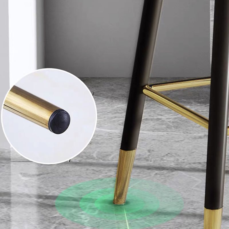 Modern Faux Leather Bar Chair Indoor Upholstered Bar Stool with Footrest