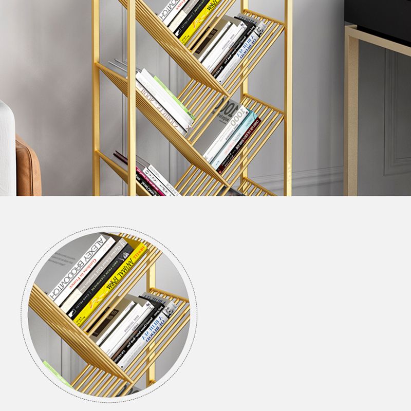 9" Wide Glam Shelf Bookcase Open Shelves Included Metal Bookcase