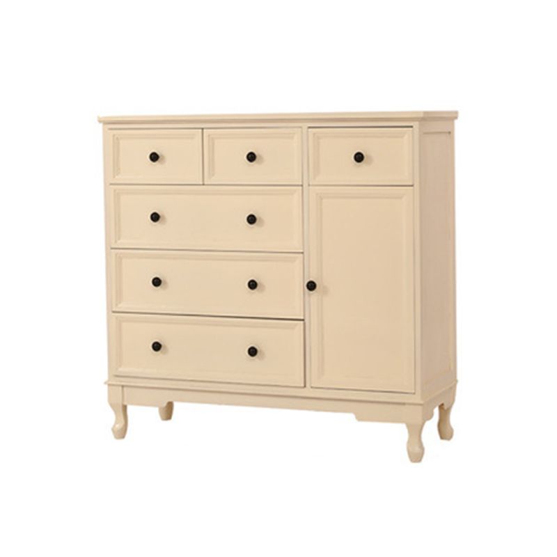 Modern Accent Cabinet with Drawers and Wooden Cabriole Legs Cabinet