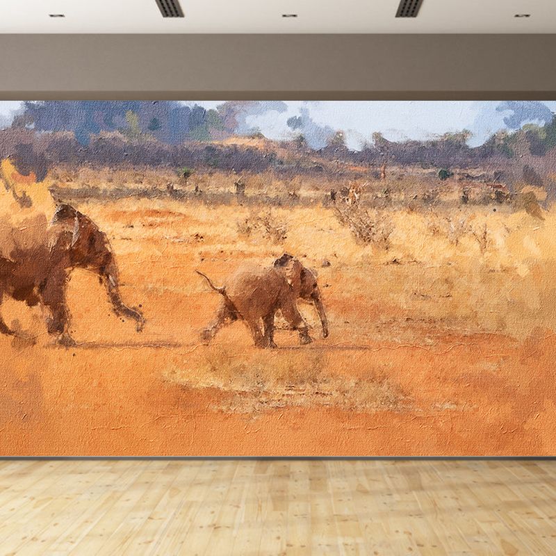 Animal Illustration Wall Covering for Living Room Moisture Resistant, Made to Measure