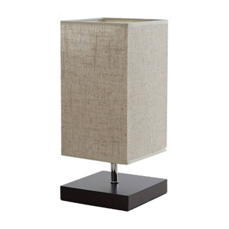 Tableau de chevet rond / carré Light Nordic 1 Bulbe LAX DE TABLE DE FLAXEN AVEC NOIR / BASE DE BOIS POUR CHAMBRE