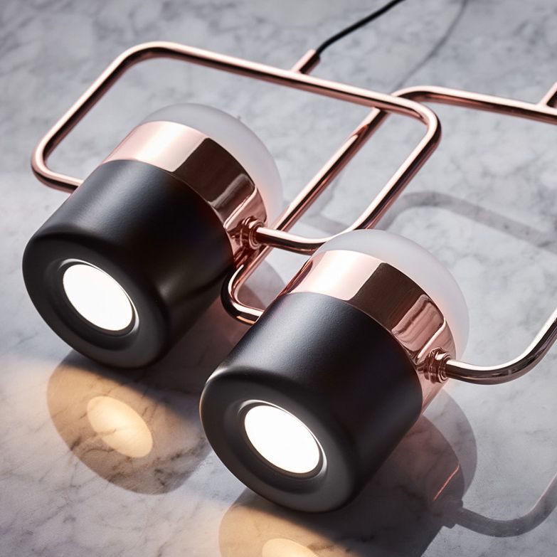 Minimalismo moderno rettangolo isola illuminazione a sospensione LED LED Cilindro sfumatura Il soffitto dell'isola per soggiorno per soggiorno